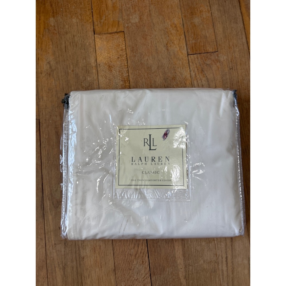Lauren Ralph Lauren Classic Twin Comforter Cover Almond Supima Cotton Cream New